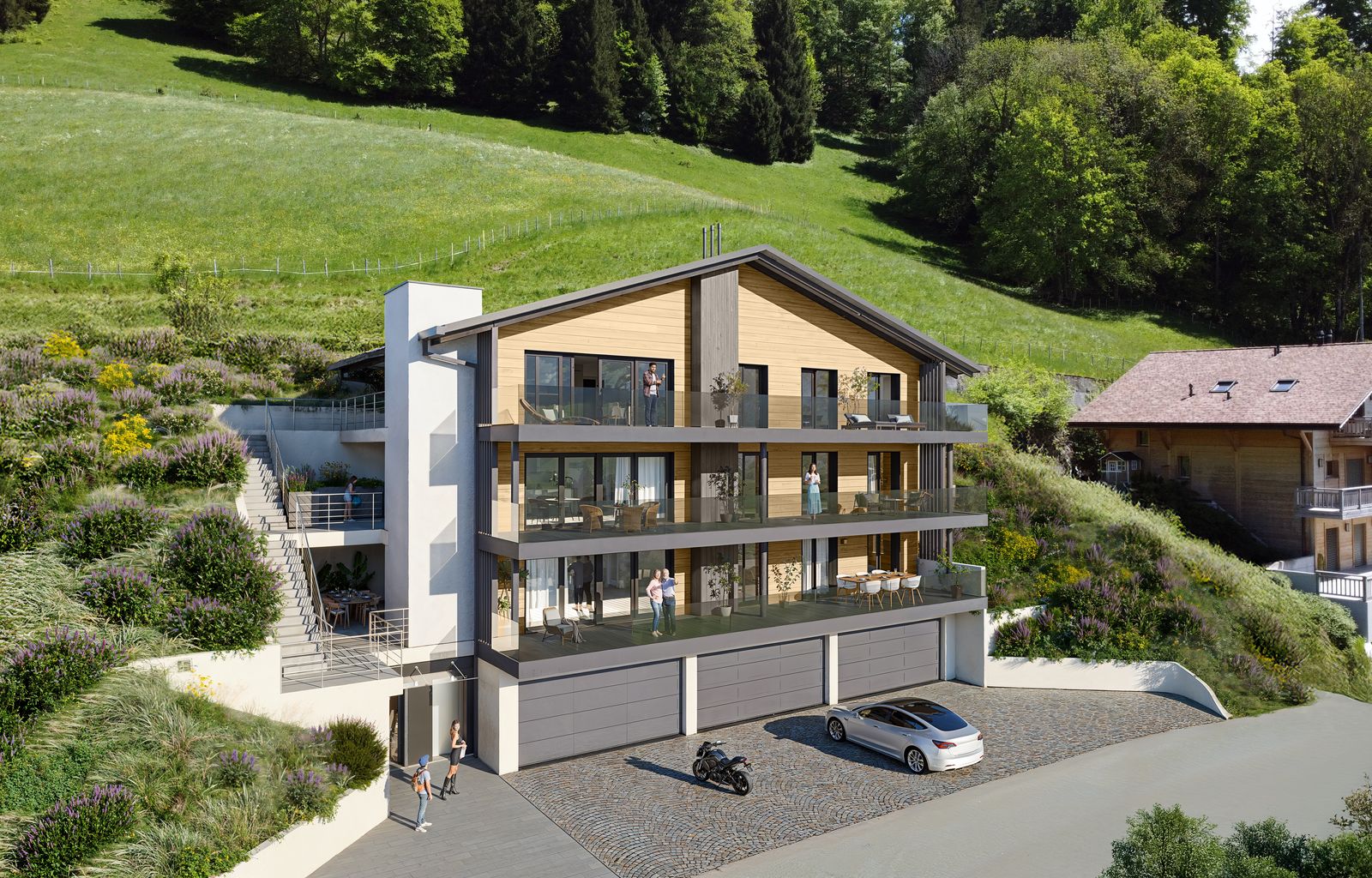Charmey – Lot 1 - Magnifique appartement neuf de 4,5 pièces avec vue et grande terrasse - photo 1